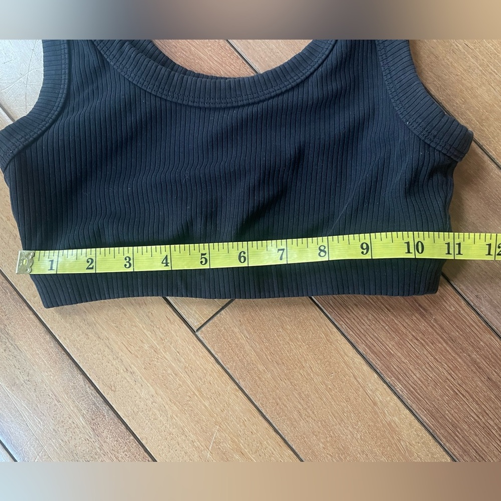 Alo Yoga Ribbed Black Wellness Bra | XS/S No Tag | Athletic Crop Sports Bra - Picture 7 of 13